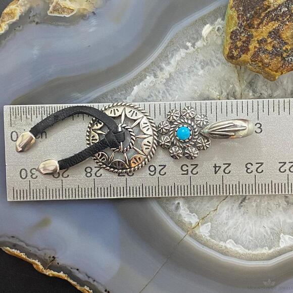 Carolyn Pollack Southwestern Style Sterling Turquoise Flower Shield Pendant - Picture 10 of 10